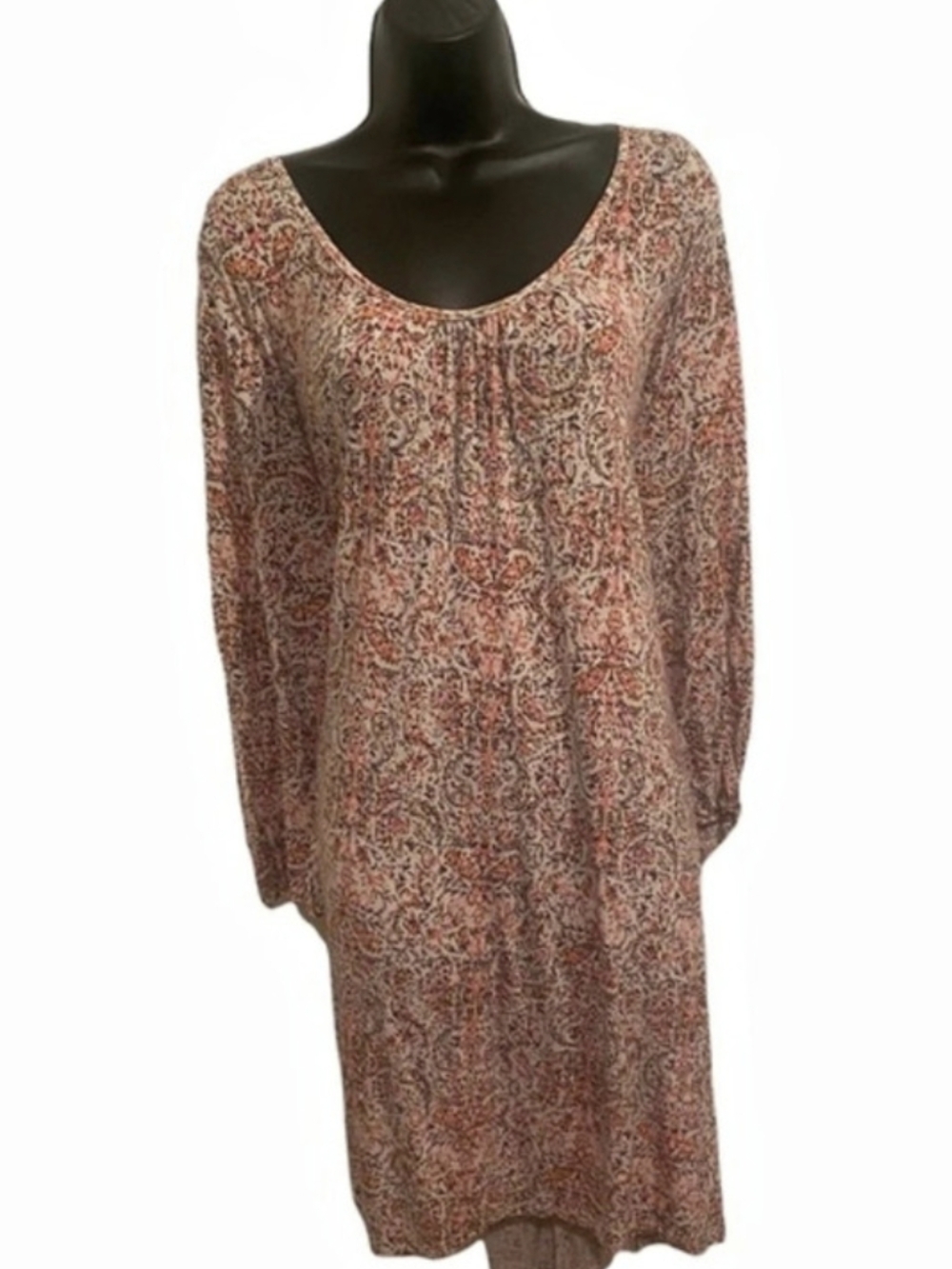Anne Klein Paisley Mini Dress in Pink & White Size 2X Like New